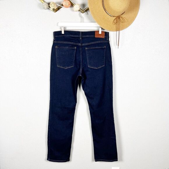 Mott & Bow Oliver Straight Leg Jeans in Dark Wash Indigo Stretch  34x32 - Picture 6 of 12